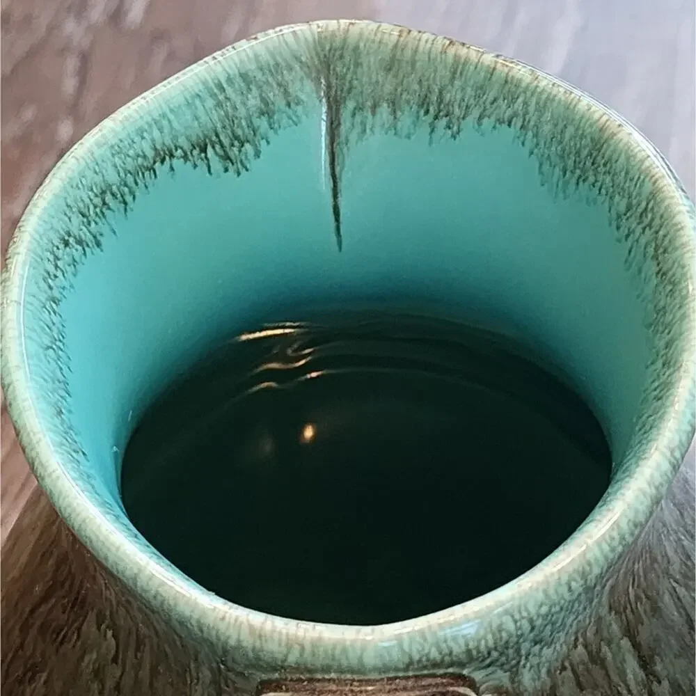Jaska‎ of California Cascade Ware Blue with Brown Drip Vintage Pitcher